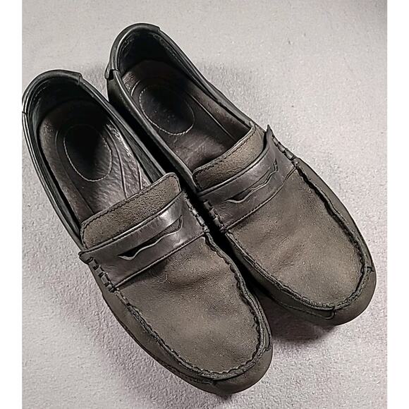 UGG Slate Gray Nubuck Leather Driving Loafers 👞 Men’s 12 GUC - Picture 1 of 9